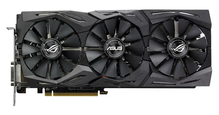 The ASUS ROG Strix Radeon RX 580 graphics card. (Image source: ASUS)