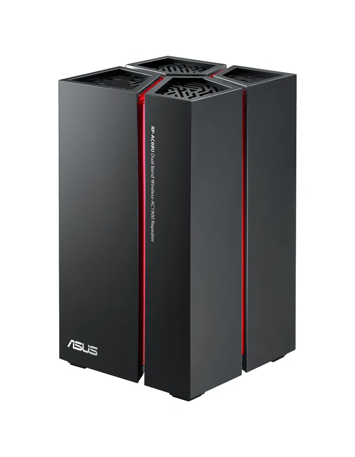 ASUS’s new RP-AC68U wireless repeater that supports a combined speed of up to 1900Mbps. 