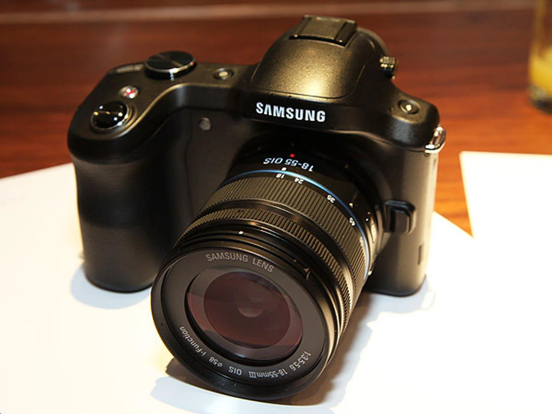 The Samsung Galaxy NX mirrorless interchangeable lens digital camera.