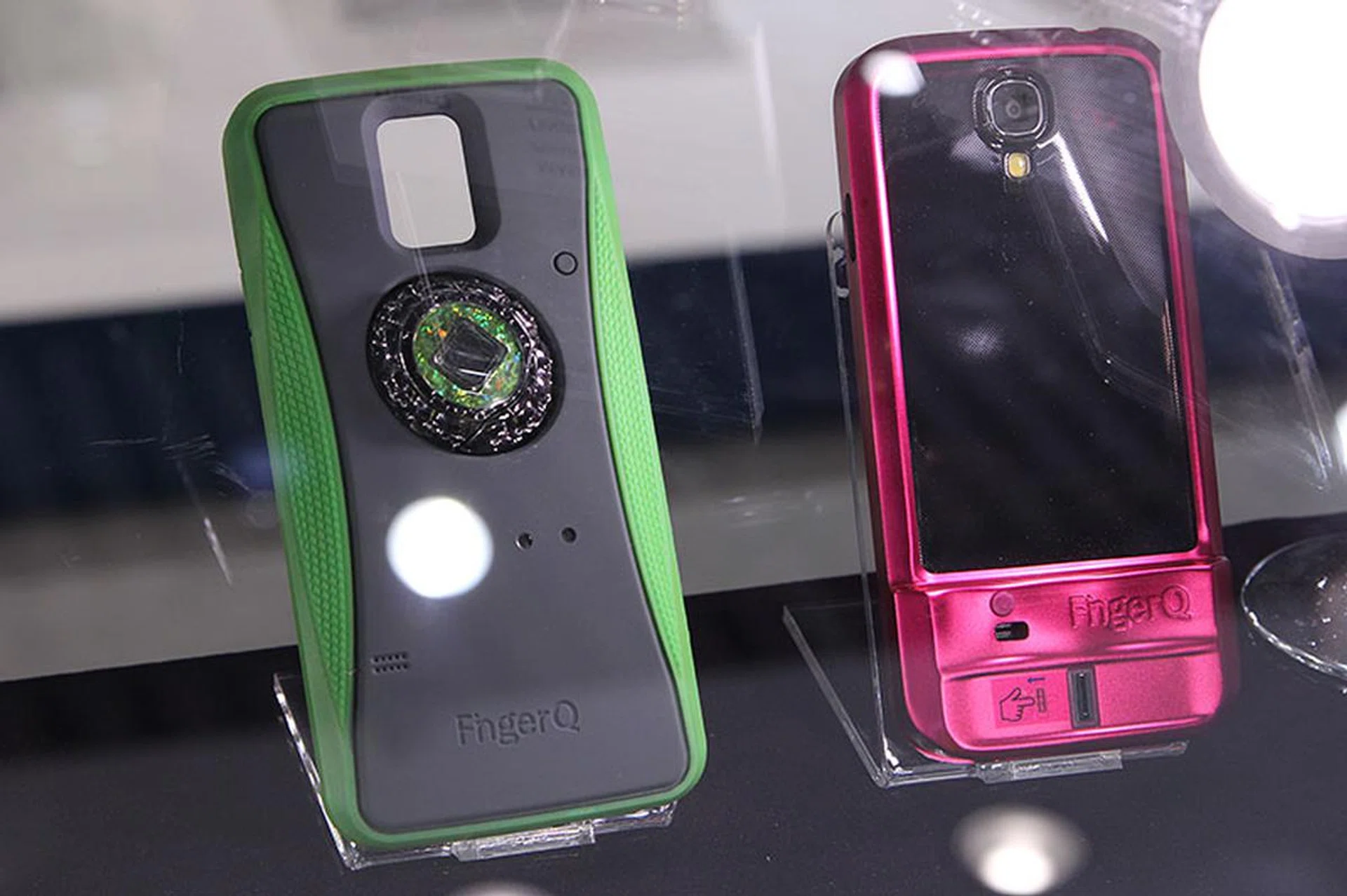 FingerQ buys biometric sensors and incorporates them into the various hardware that it makes, like this smartphone case. Coupled with its software, your phone now supports biometric authentication and communication. The company also makes fingerprint dongles and locks.