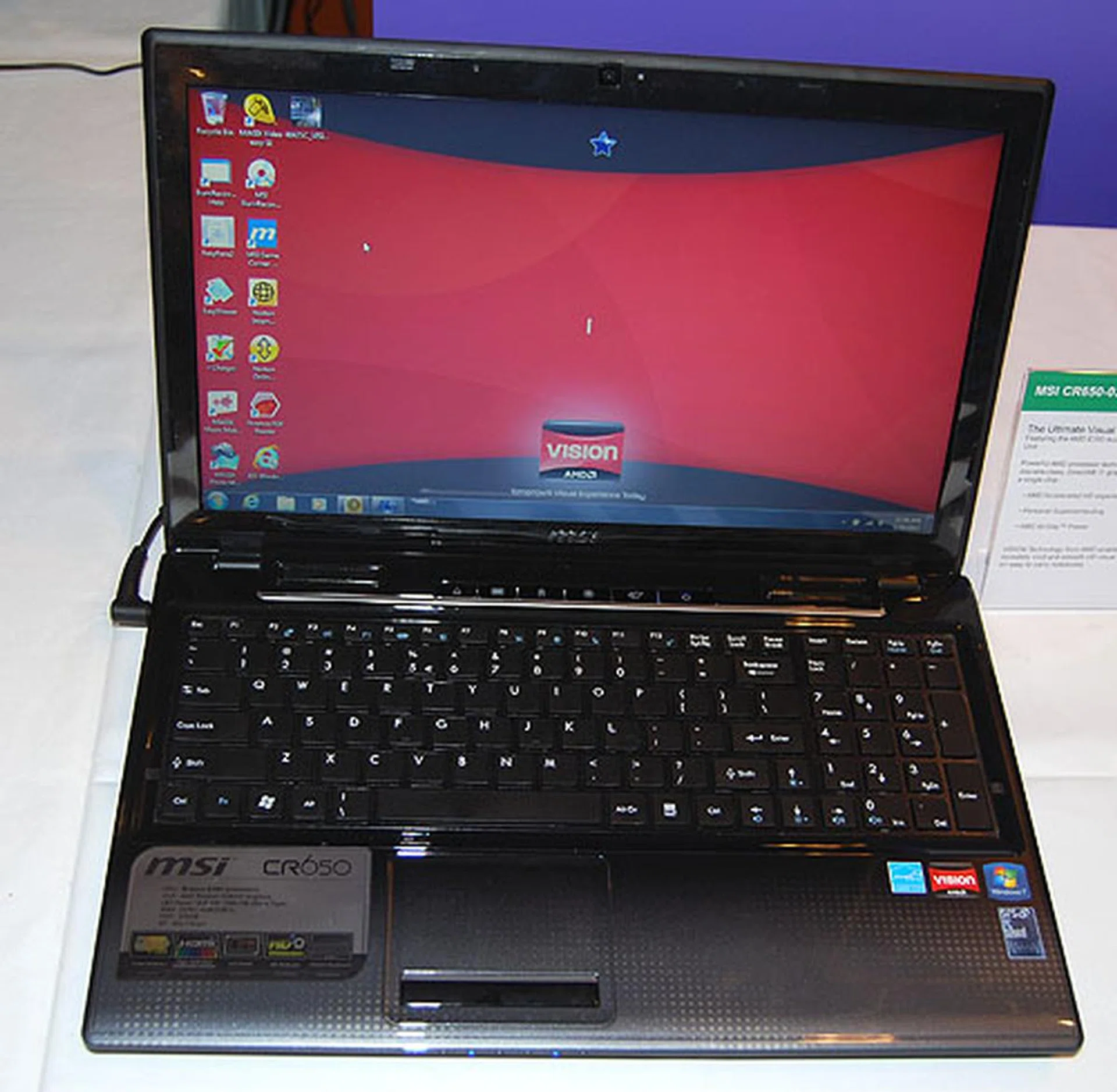 And who says that the Fusion APU is only meant for smaller notebooks? MSI certainly has bigger plans for it, putting a Zacate APU inside the 15.6-inch CR650. 