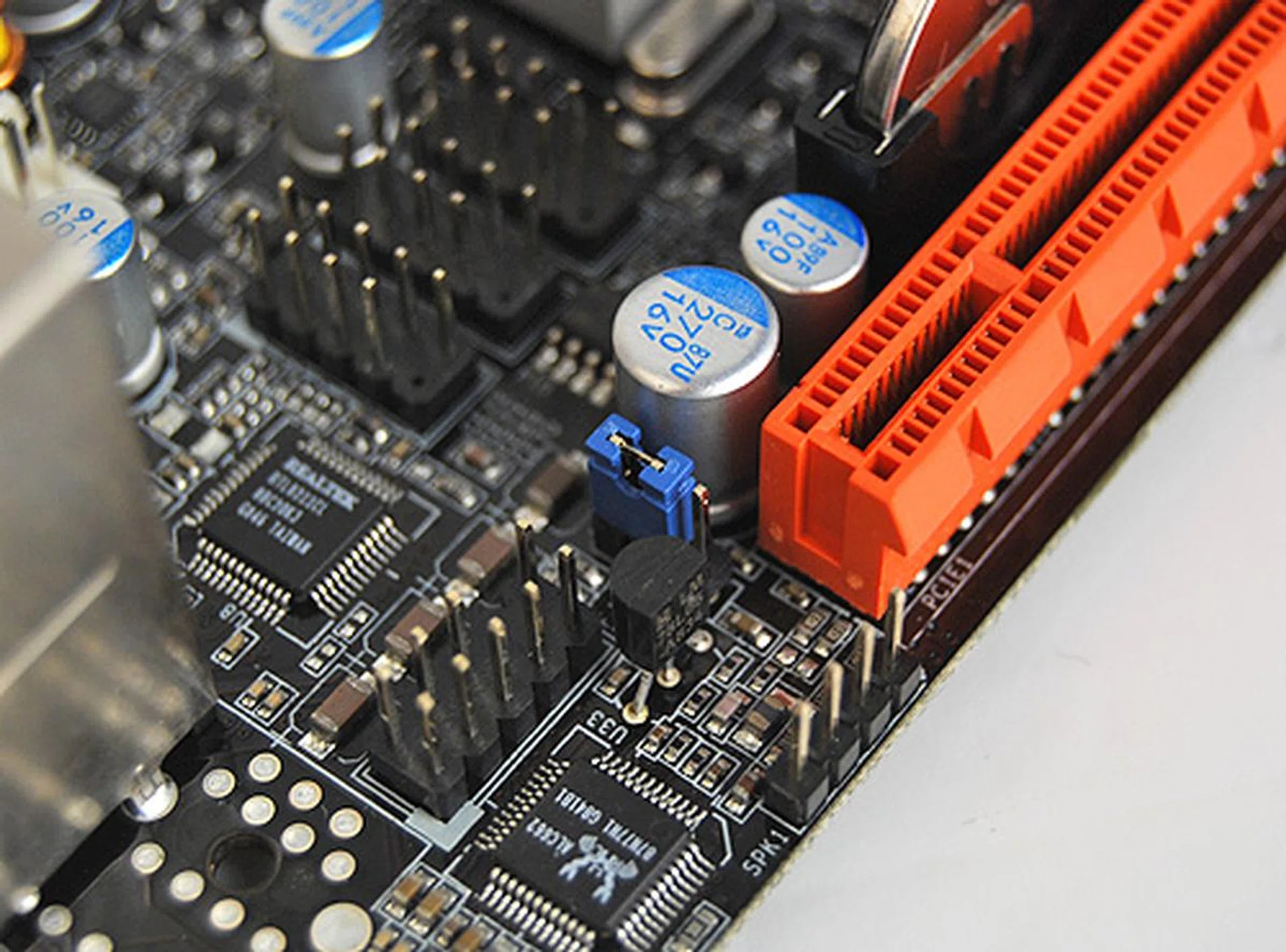 To clear the CMOS, short the jumper as seen here.