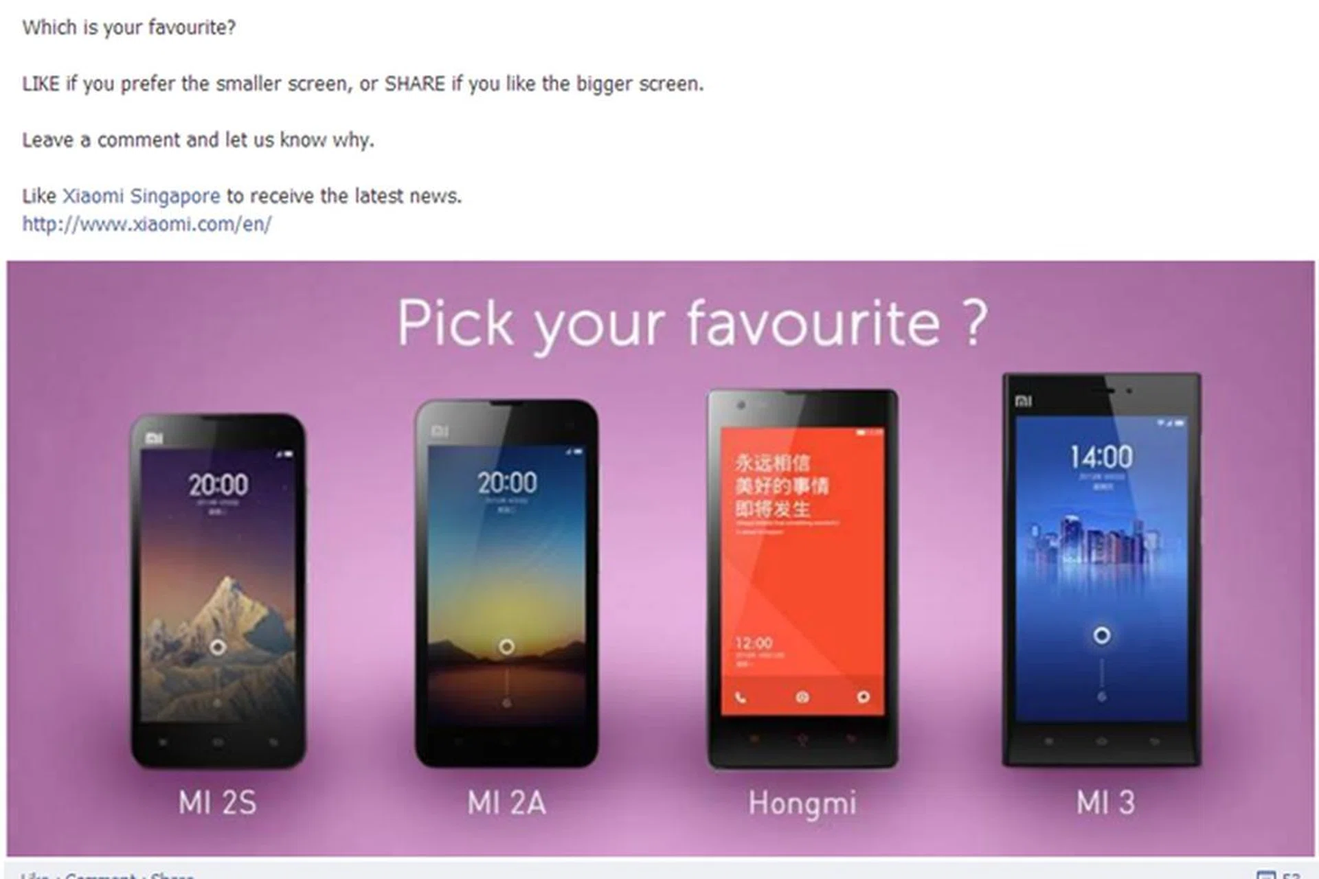 Image source: Xiaomi Singapore Facebook Page