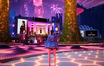 Screenshot of the Gardens by the Bay metaverse playing host to a virtual concert.