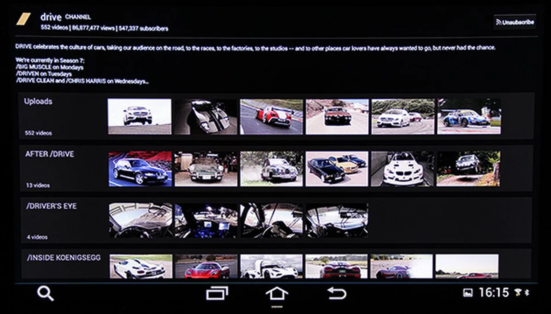If your TV does not have built-in Smart TV capability, the HomeSync's YouTube app will let you watch YouTube on your TV.