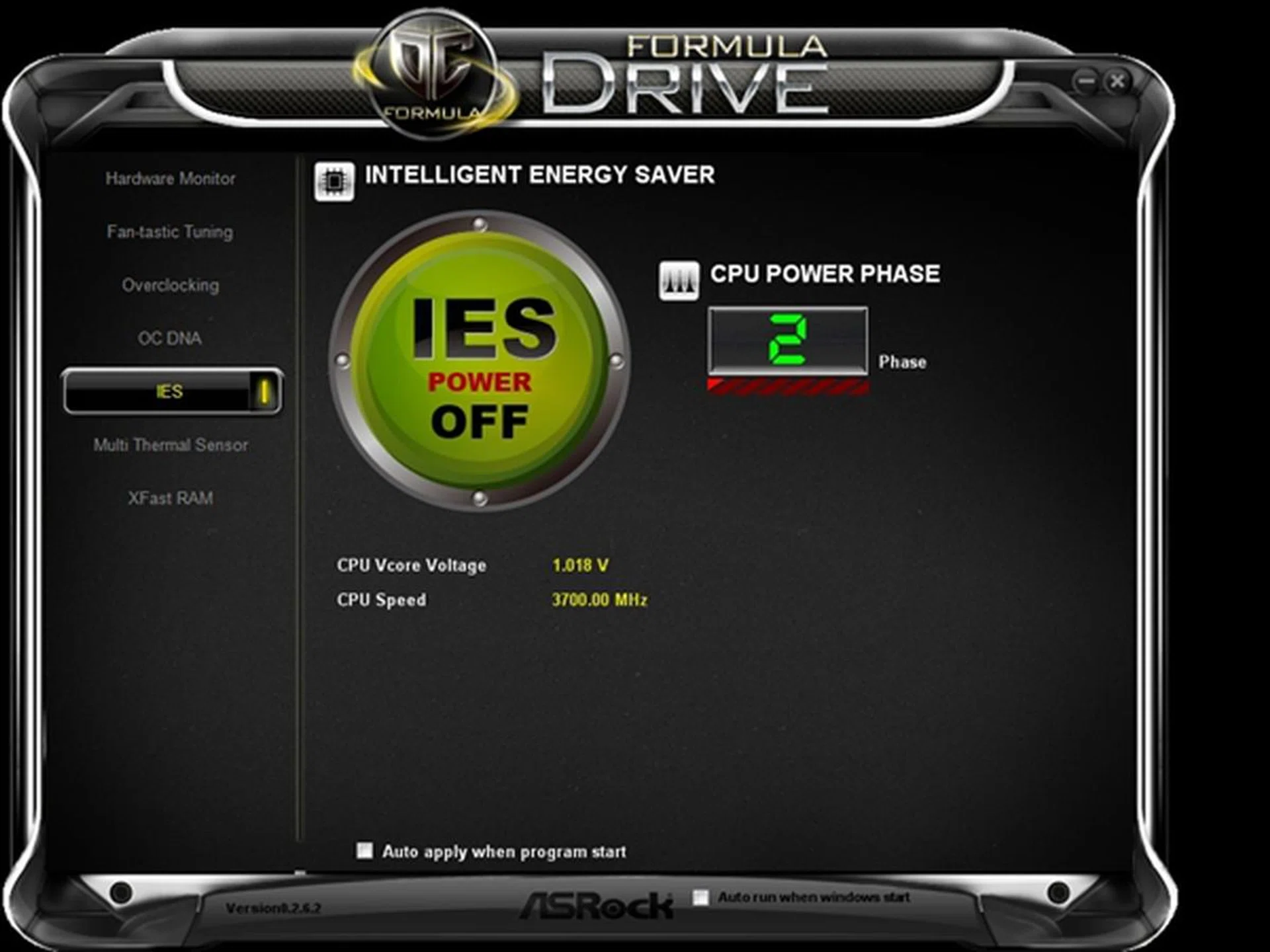 The IES (Intelligent Energy Saver) allows the user to lower the number of power phase supplied to the processor in order to lower power consumption of the system.