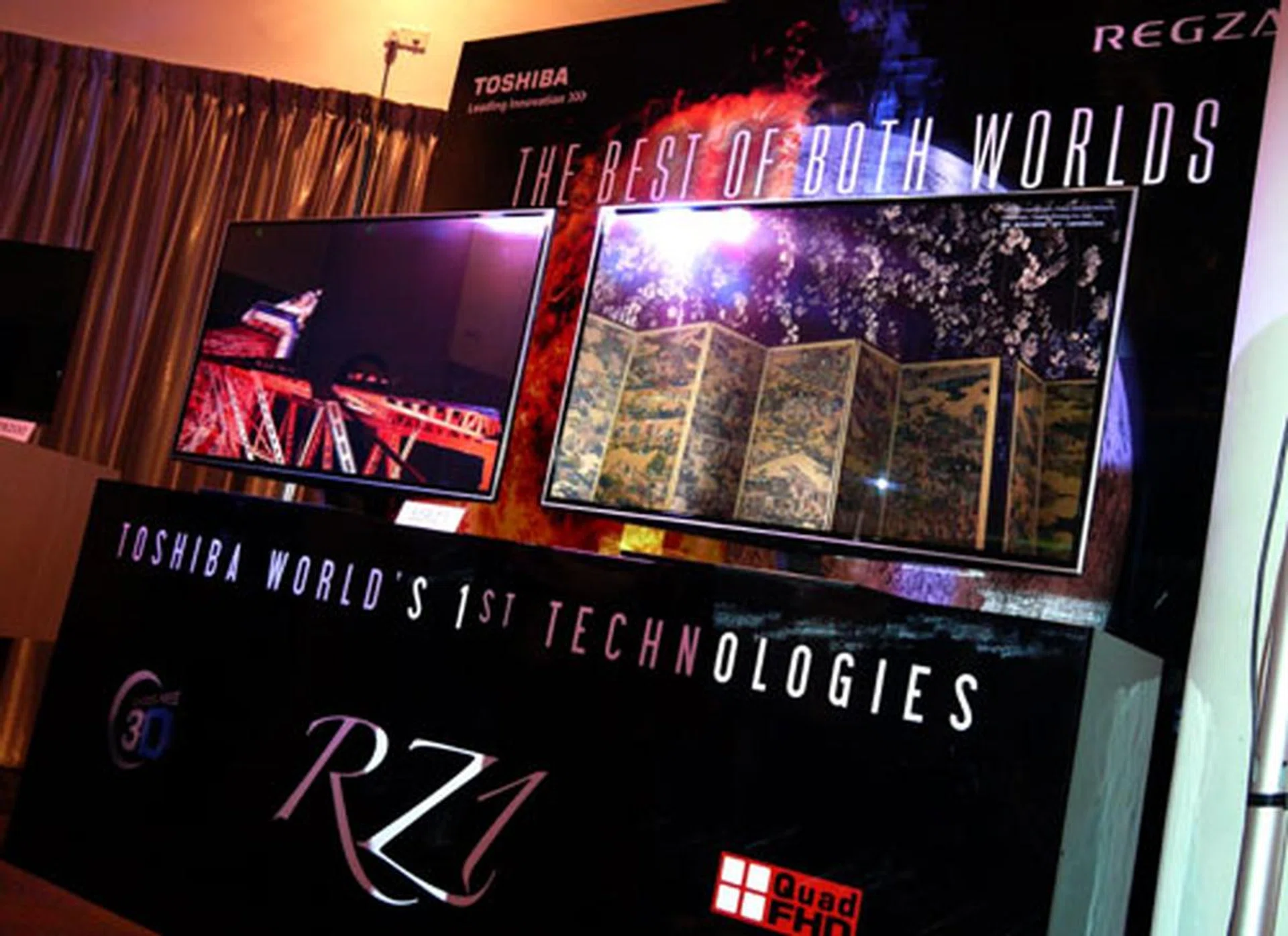 Thanks to Toshiba's Regza Engine Cevo Duo S video engine and an army of tiny lenticular lens, glasses-free stereoscopic viewing is now a reality with the new 55-inch RZ1. However, we feel that Toshiba still has a distance to go before they can perfect their glasses-free 3D technology. 