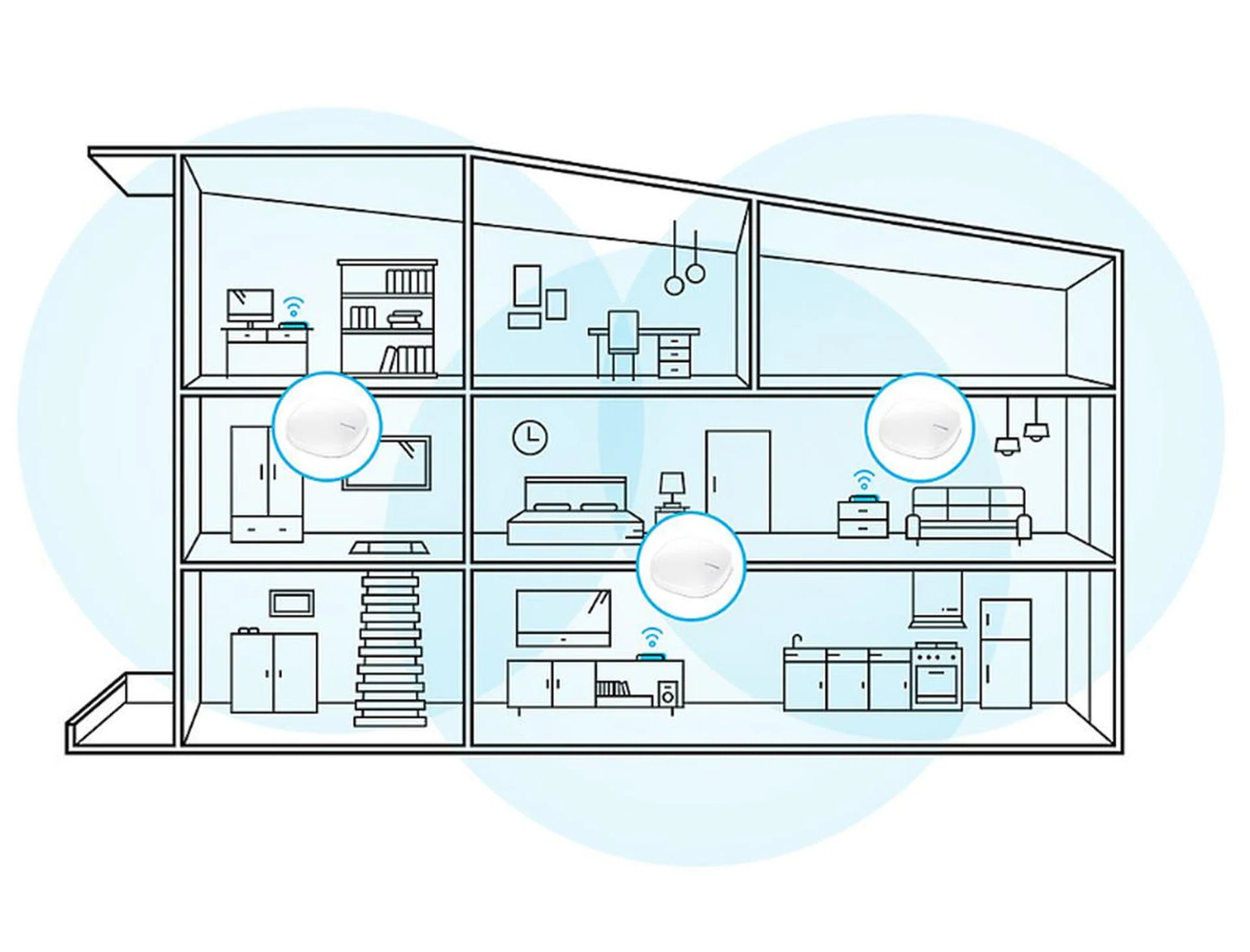 The Samsung Connect Home Pro works together to spread Wi-Fi coverage over an area. (Image source: Samsung)