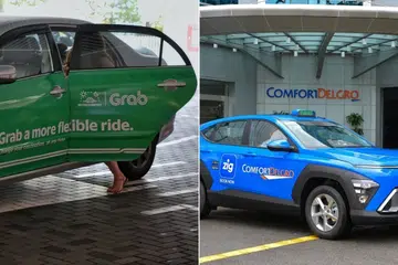 Grab and ComfortDelGro taxis. 