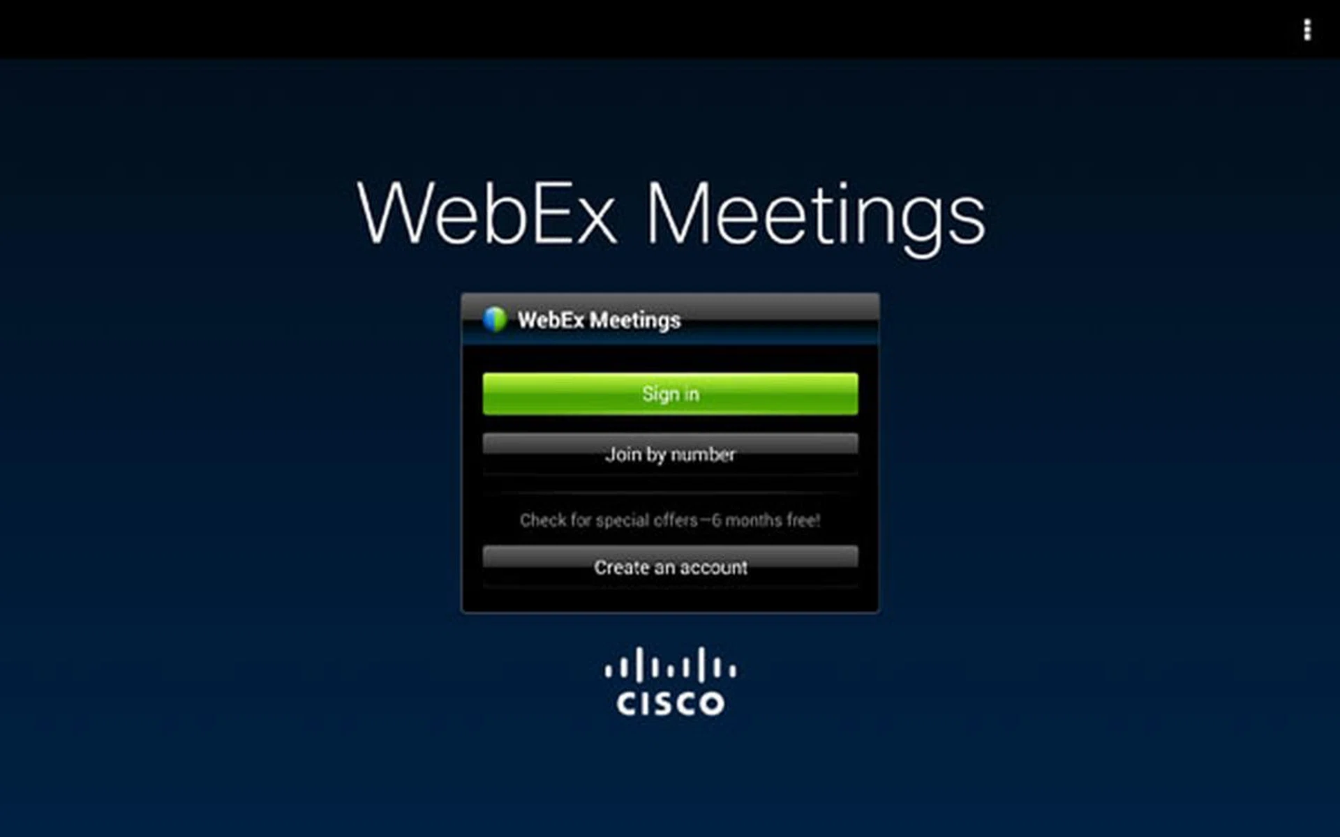 Cisco WebEx. Unfortunately we couldn't demo it as there wasn't any WebEx meeting scheduled during the duration of our review.
