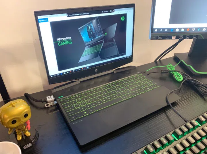 HP Pavilion Gaming 15 in Acid Green.