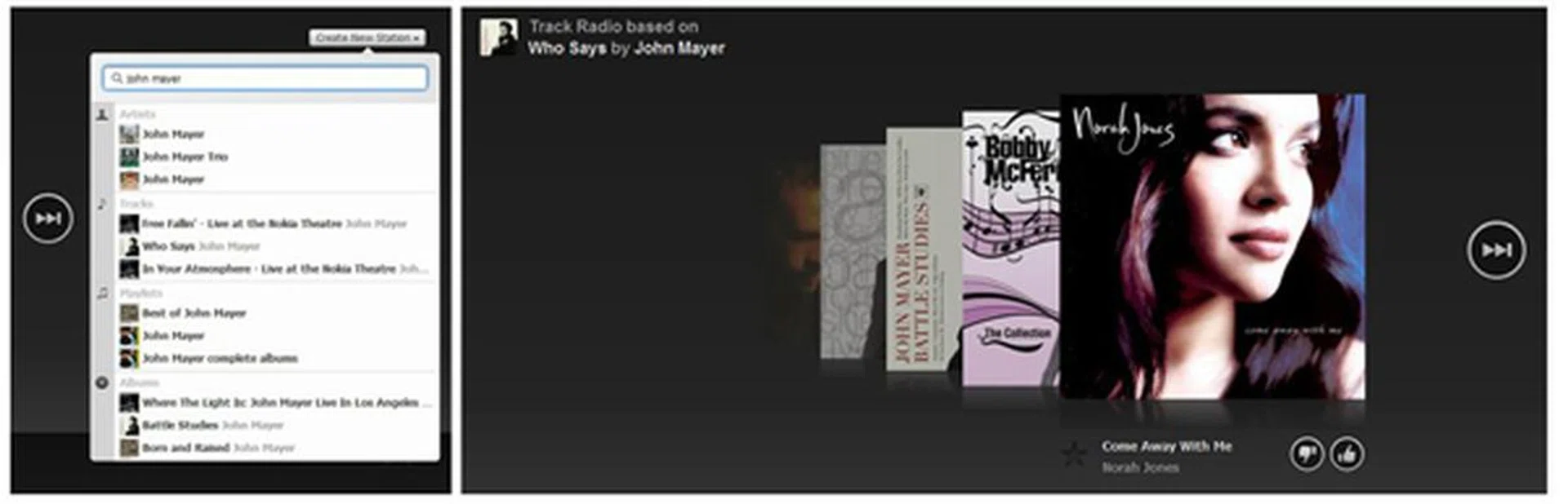 From John Mayer to Norah Jones, starting your own Radio station can have unpredictable results.