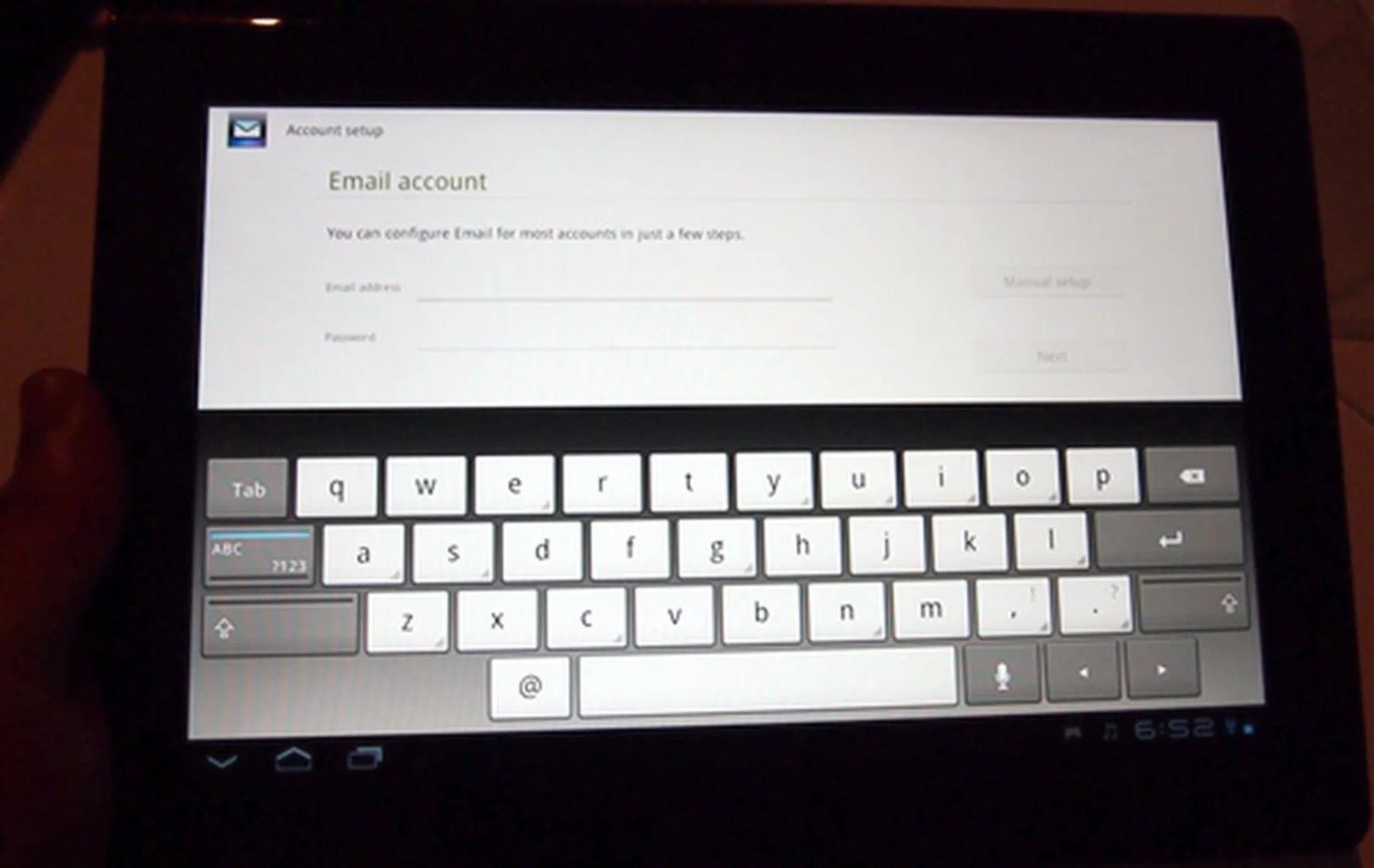 It appears that Sony has swapped the stock Honeycomb keyboard with its own. During our hands-on, we had no problems typing on the tablet.