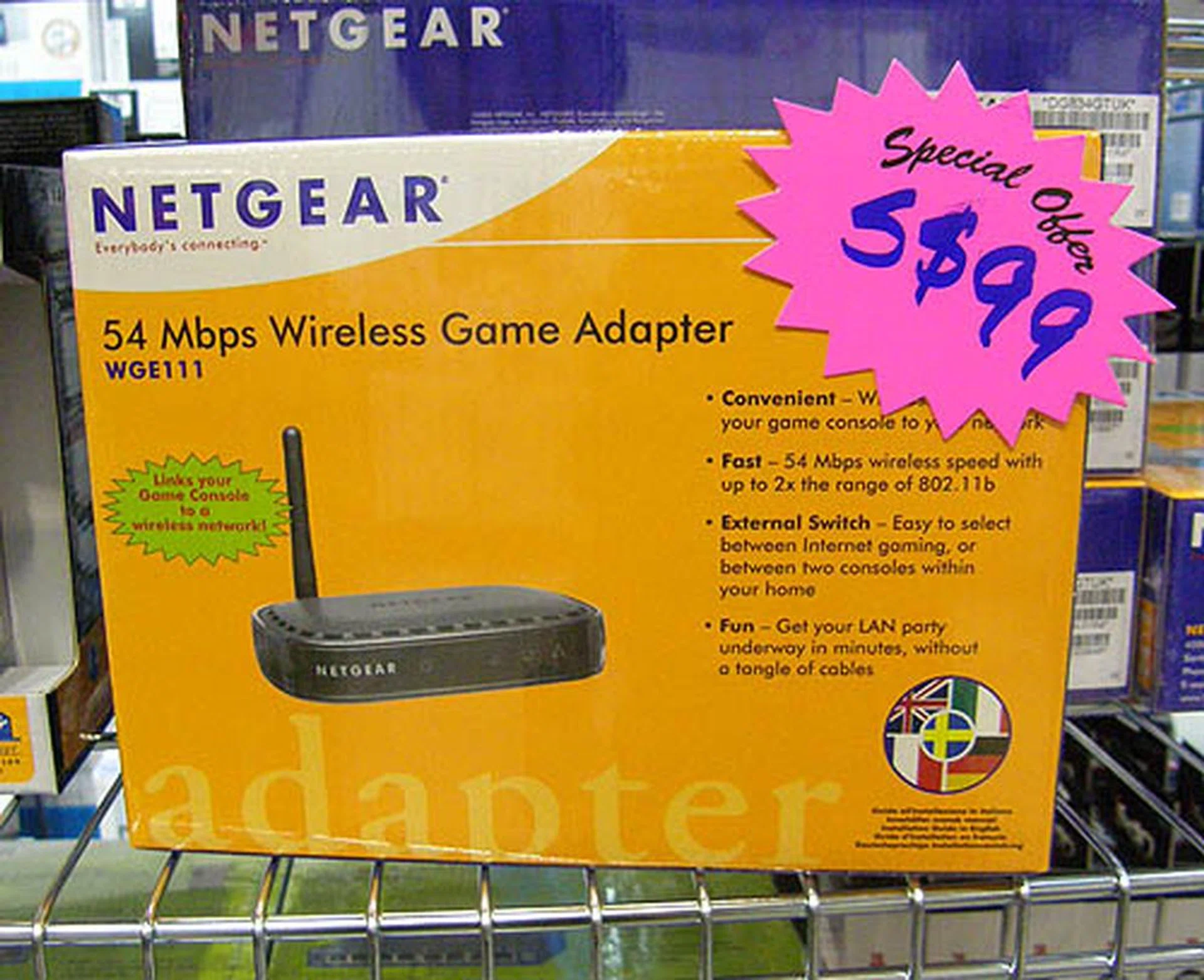  We also spotted this S$99 Netgear 54Mpbs Wireless Game Adapter. It has got some pretty nifty functions to select between Internet gaming or between consoles within your home.  