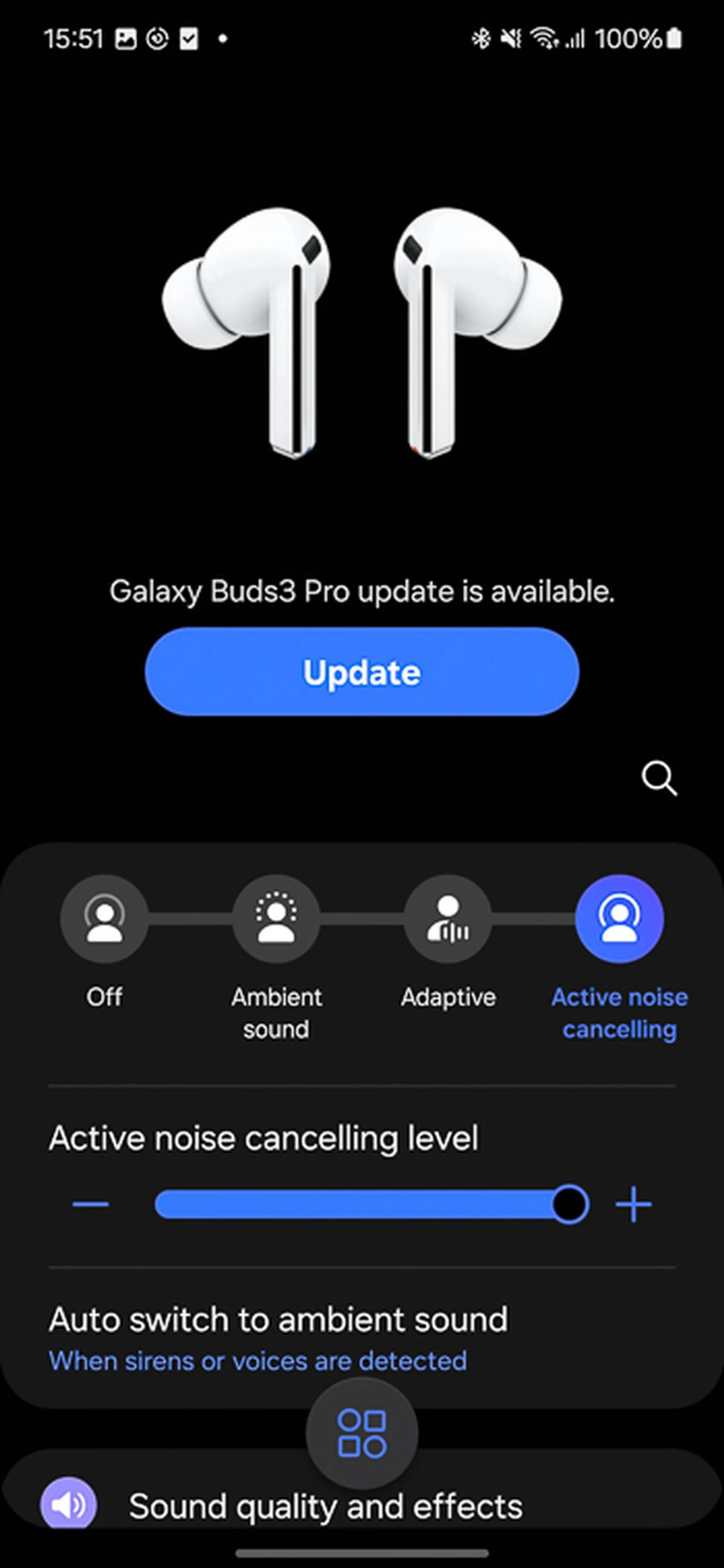 Samsung Wearable app.