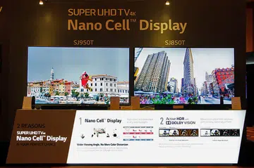 The two biggest draws of this year's Super UHD TVs: better colors due to the Nano Cell tech and better HDR through Dolby Vision.