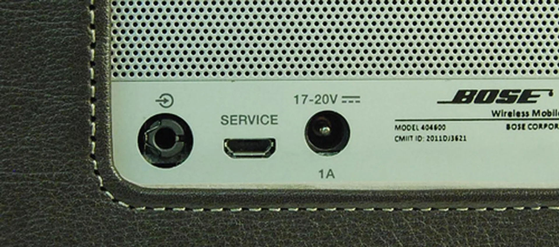 Ports are located on the back side of the product. You can see the 3.5mm port and a micro-USB port along with the connection for the power adapter. Note that the USB connection isn't for playback from storage devices but for firmware upgrades only.
