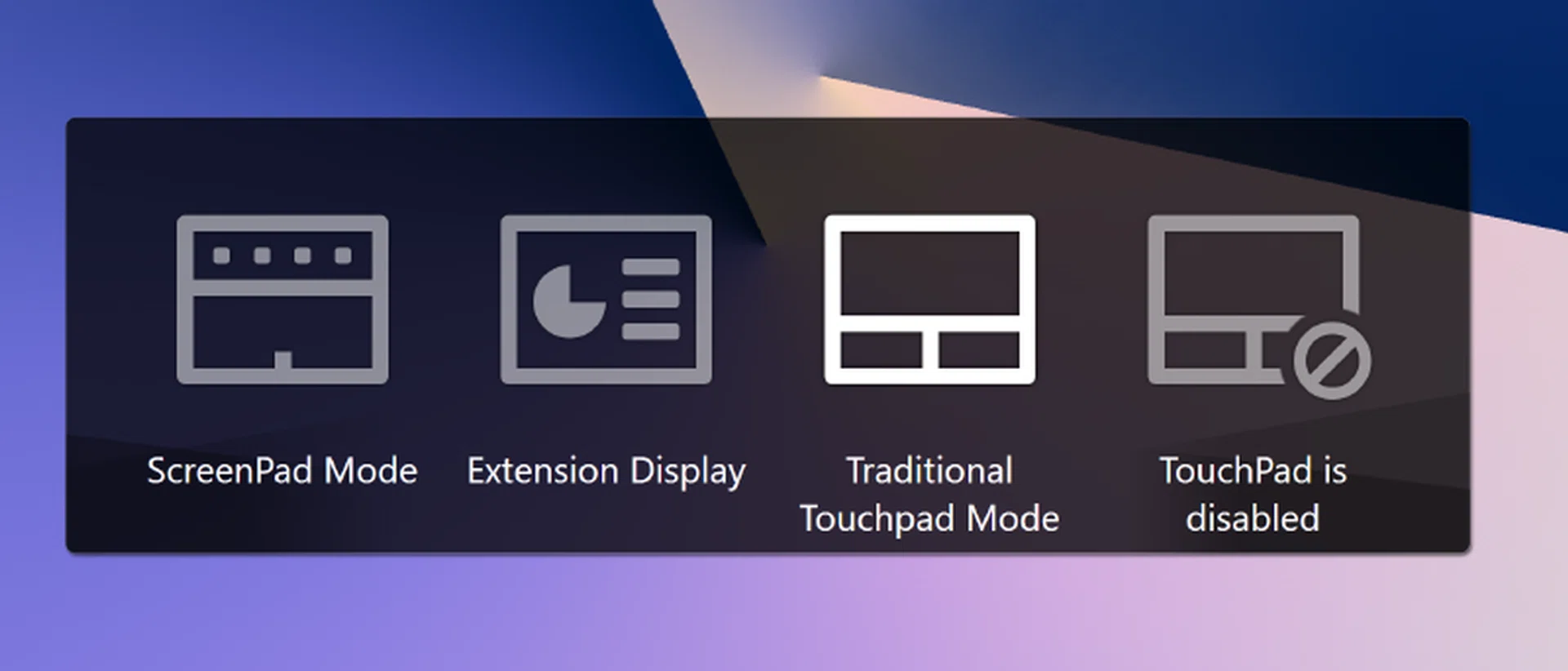 Pressing F6 lets you cycle through the various ScreenPad/trackpad modes.