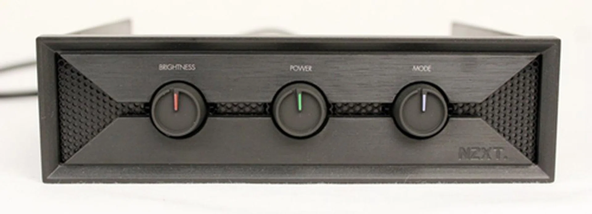 The NZXT Hue RGB controller features three knobs and each knob has a primary function of controlling the amount of color saturation, while their secondary function (activated by pushing the knob like a button) allows you to control brightness, usage mode and powering the controller on/off.