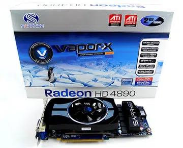The Sapphire Vapor-X HD 4890 comes in a refreshing pristine white box, which proudly proclaims its use of vapor chamber technology.