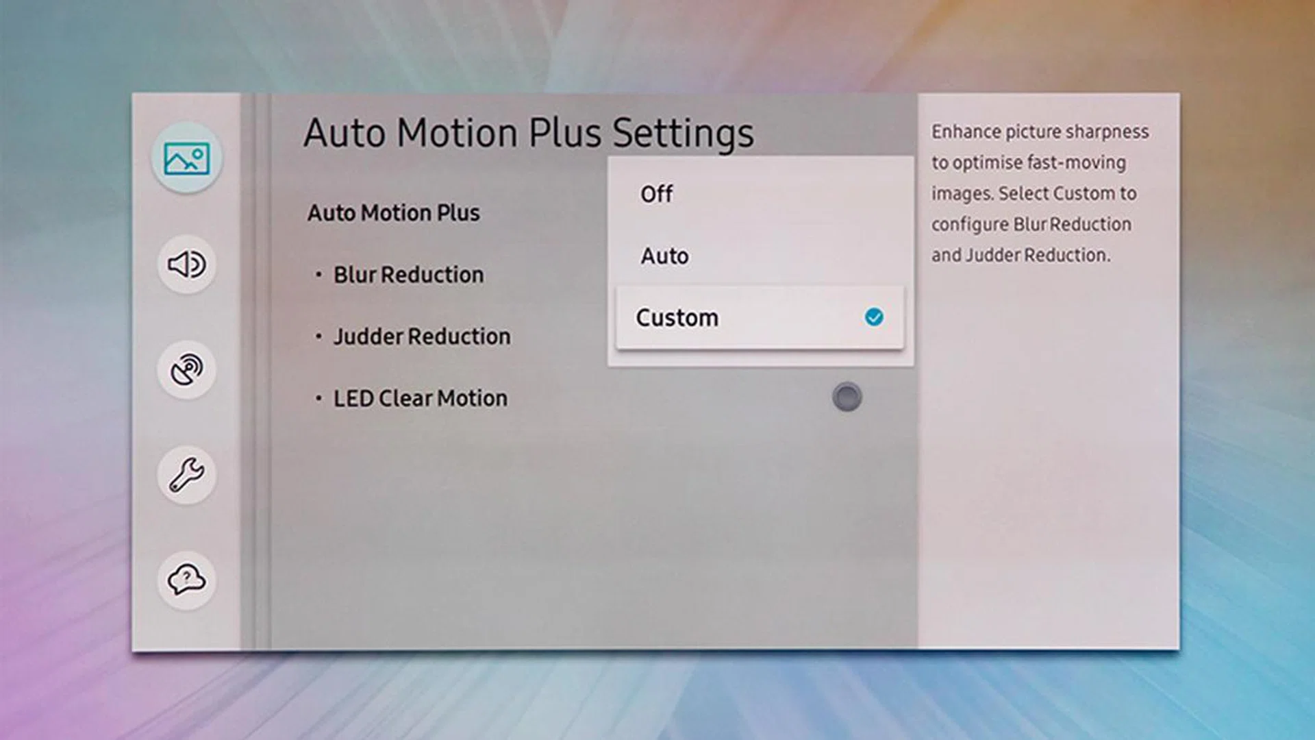 If you want low FPS content to look smoother, Auto Motion Plus is your answer. I'd say adjust to taste, since different people have different tolerances for soap opera effect.