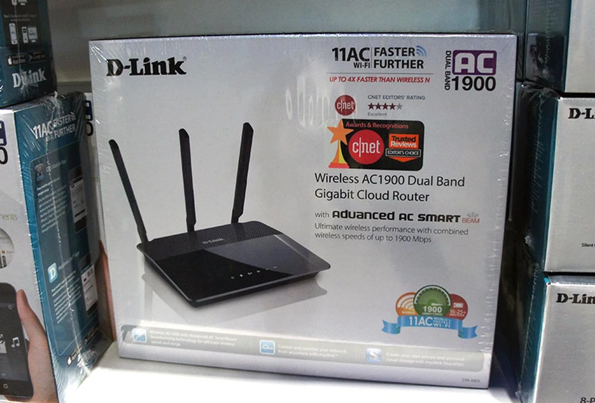 If you are looking for a AC1900 class router, the D-Link DIR-880L comes highly recommended and it is priced at $269 (U.P: $369). It supports speeds of up to 600Mbps on its 2.4GHz band and 1300Mbps on its 5GHz band.