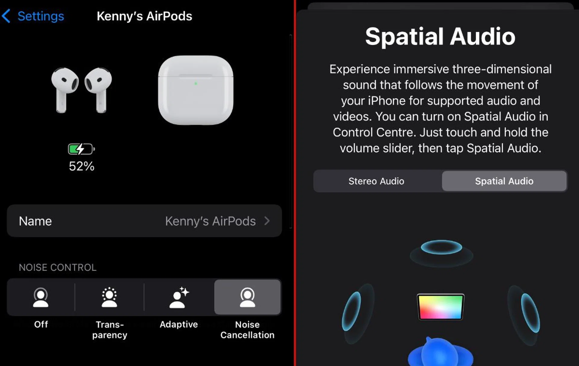 Because of their tight integration, pairing your iPhone with the AirPods 4 will enable the AirPods option within the Settings app. Photo: HWZ