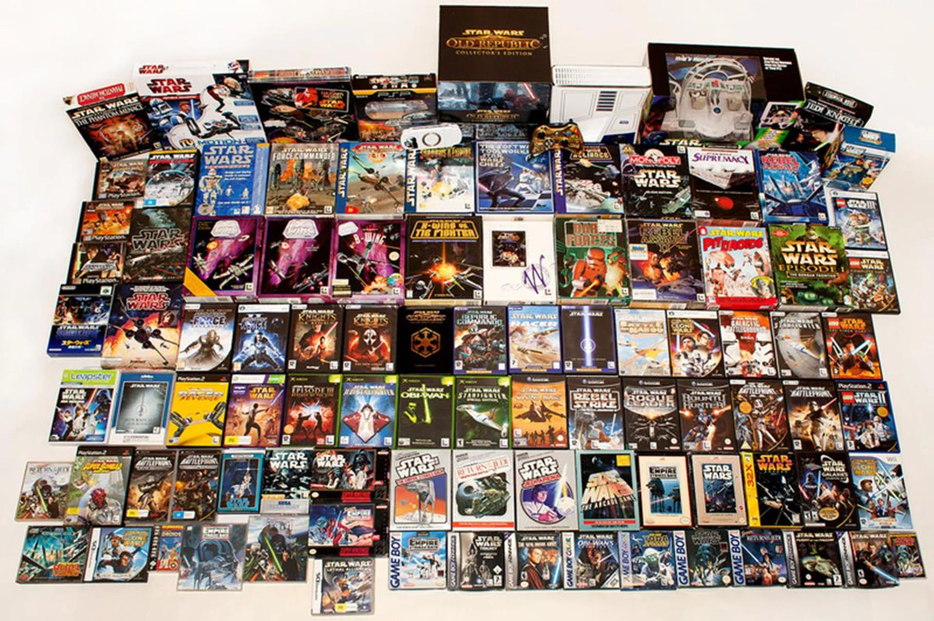Believe it not, this isn't a complete representation of all Star Wars games. Some titles, like the arcade games, are missing.
