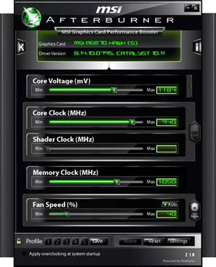 MSI Releases Afterburner V2.1.0 Graphic Card Overclocking Software ...
