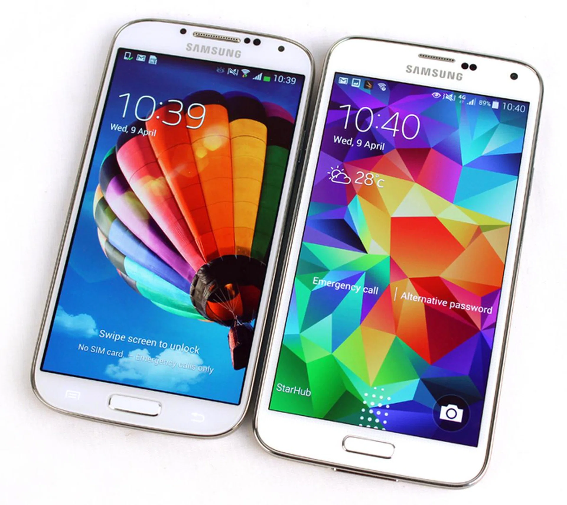The S5 (on the right) looks much the same as its predecessor...and its predecessor's predecessor.