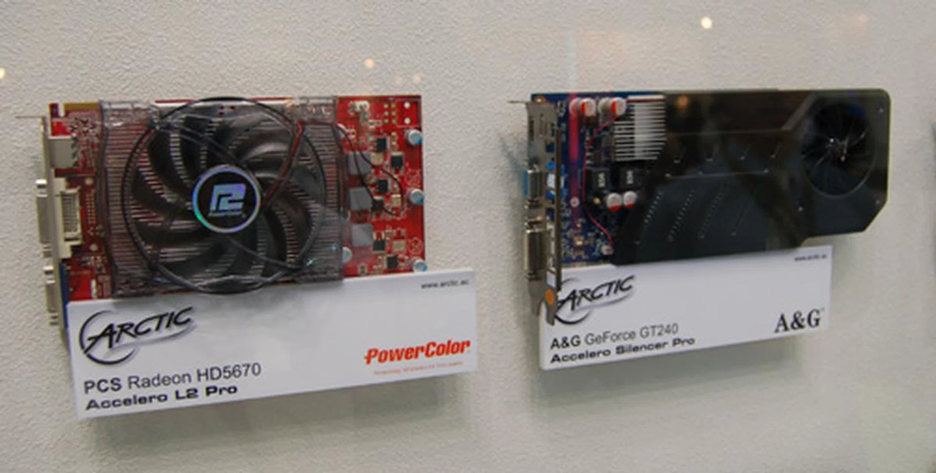 As seen here, Arctic Cooling's Accelero L2 Pro cooler can be found on PowerColor's PCS+ Radeon HD 5670.