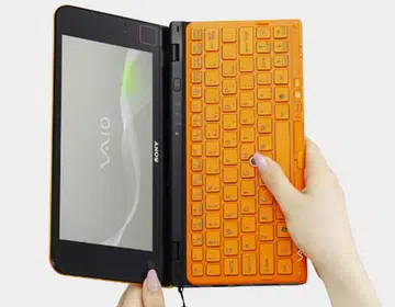 The Sony VAIO P in its portrait mode.