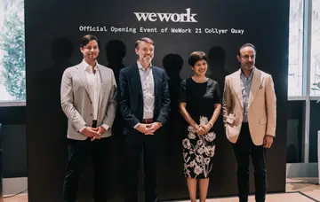 From left to right: Balder Tol (GM), Casey Mace (Deputy Chief of Mission, U.S. Embassy), Minister Indranee Rajah, Samit Chopra (President _ COO). Image source: WeWork