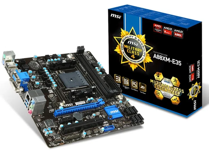 The MSI A88XM-E35 motherboard. (Image Source: MSI)