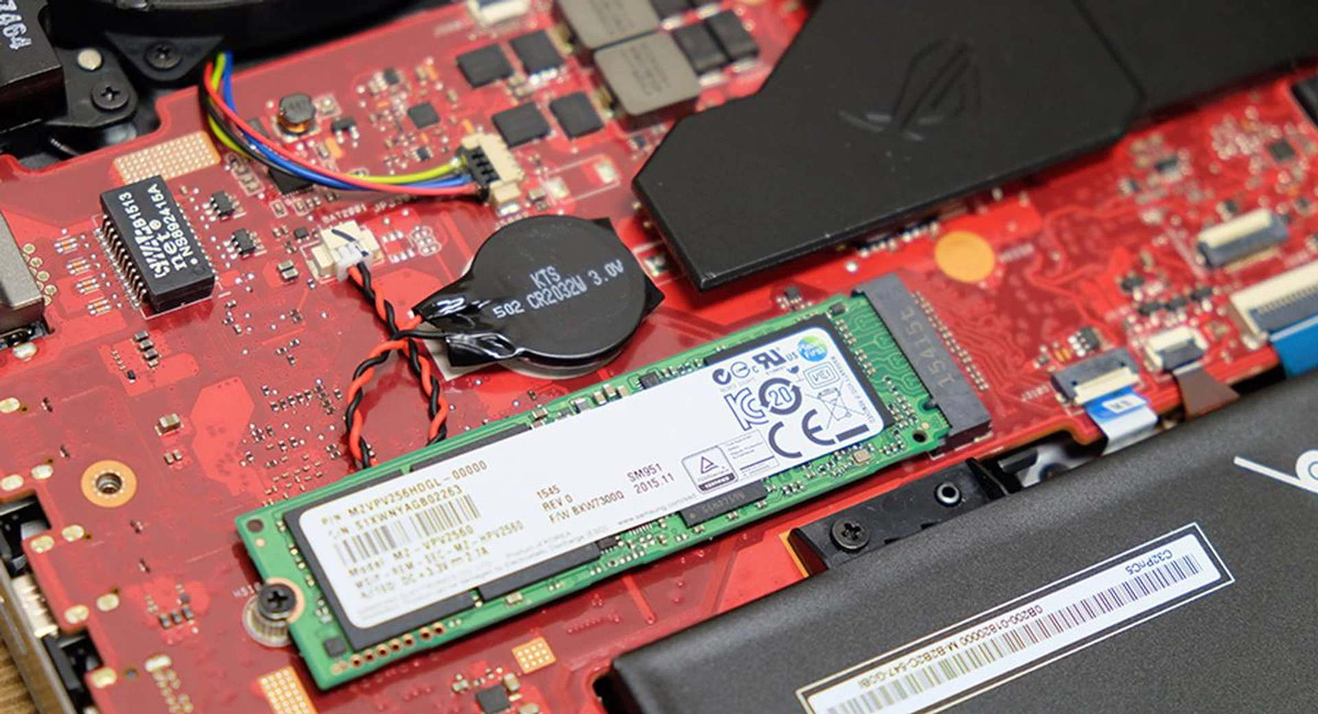You actually only have easy access to one of the M.2 SSDs. The other is located on the other side, just beneath the keyboard.