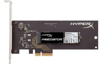 M.2 HyperX Predator PCIe SSD pre-mounted on PCIe adapter. (Image Source: Kingston)