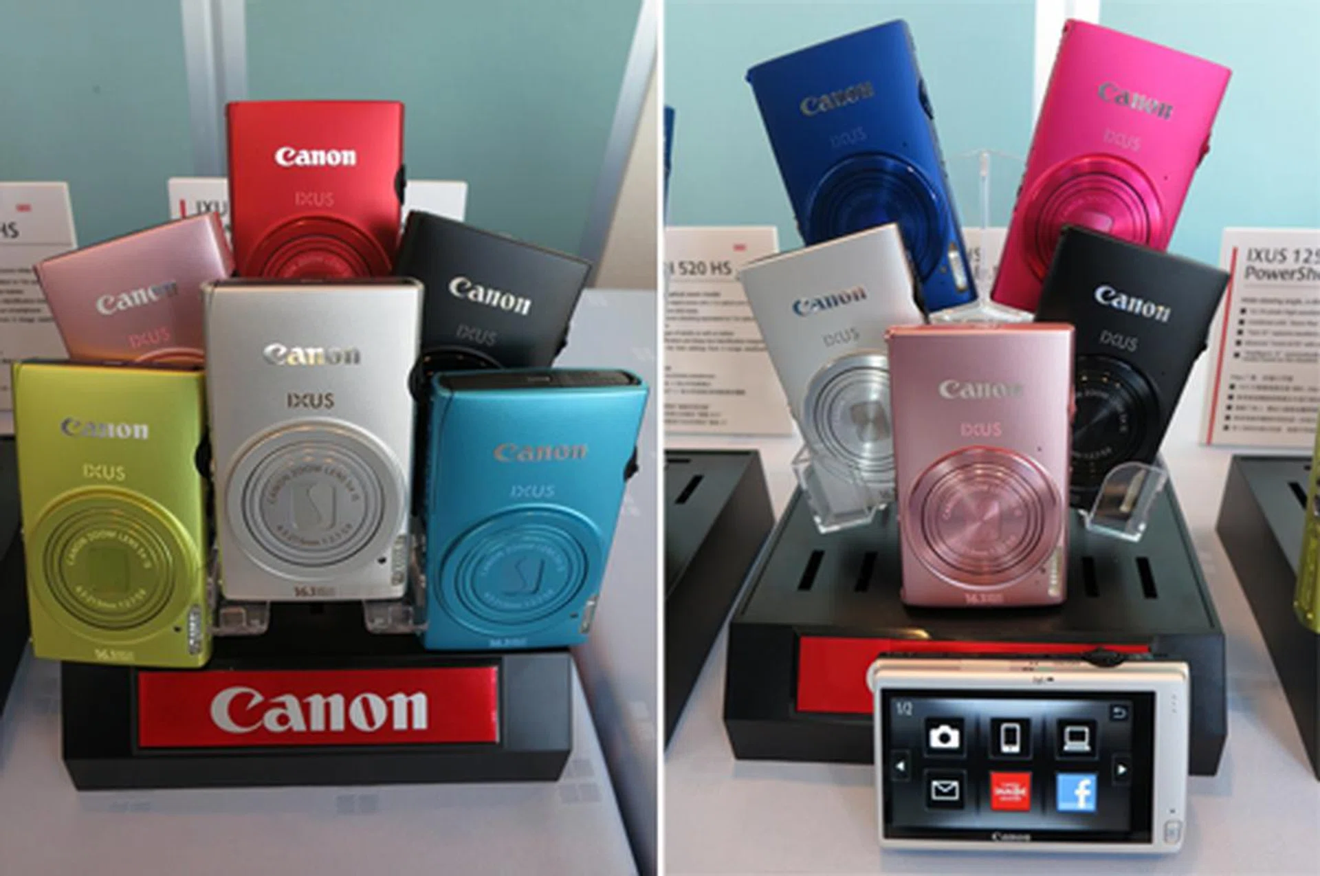 The Digital IXUS 125 HS (left, US$ 249.99) and Digital IXUS 240 HS (right, US$ 279.99) cater to style-minded users who enjoy taking keepsakes of their social activities. Both share key specs such as 16.1-megapixel shooting based on Canon’s HS system, 5x optical zoom (24-120mm) lens, Full HD video recording, and Intelligent IS technology, among others, but the newer Digital IXUS 240 HS now also boasts built-in Wi-Fi connectivity to enable quick and easy sharing of photos and video clips to other Wi-Fi-enabled devices in real time.