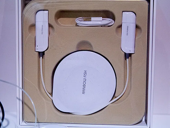 The Rainbow Fish optical HDMI cable.