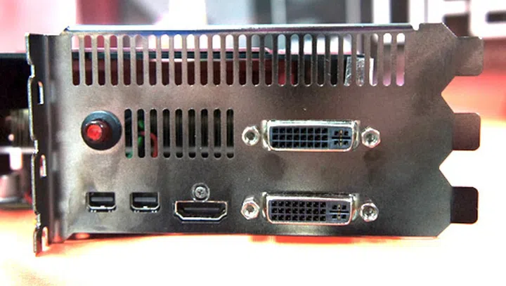 Output connectivity comes in the form of twin DVI ports, a single HDMI port and two DisplayPorts.