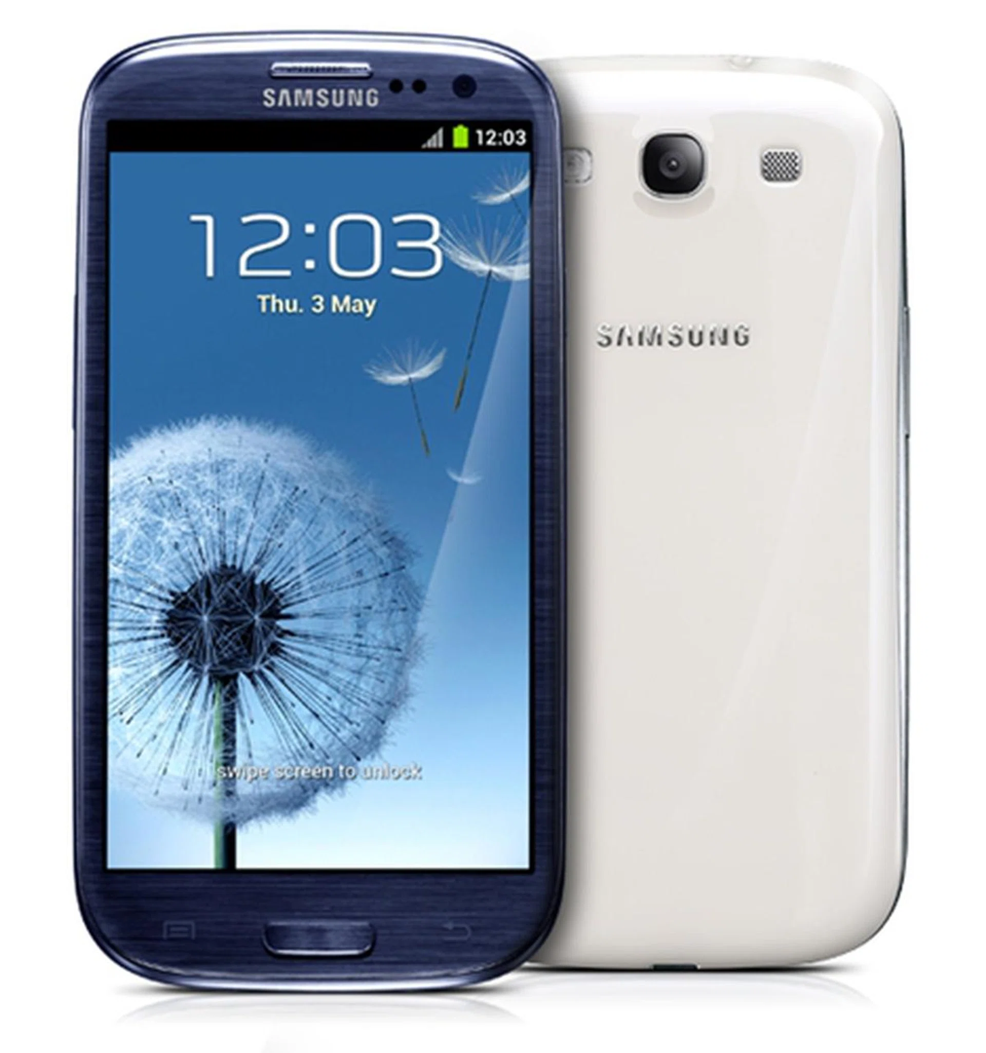The Samsung Galaxy S III will be available in two shades: Pebble Blue or Marble White.