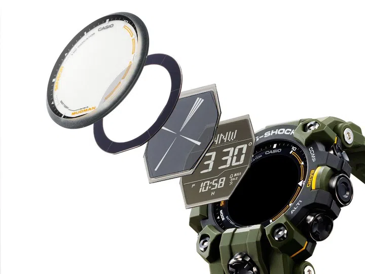 The Duplex LCD lets wearer see their heading at all times. (Image source: Casio)