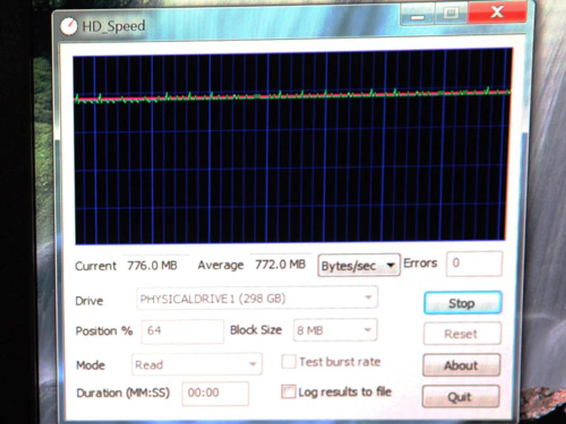 Read/write speed through Light Peak was sustained at 772MB/s on average. Theoretically, it could go further than that but it's limited by how fast the SSDs could run.
