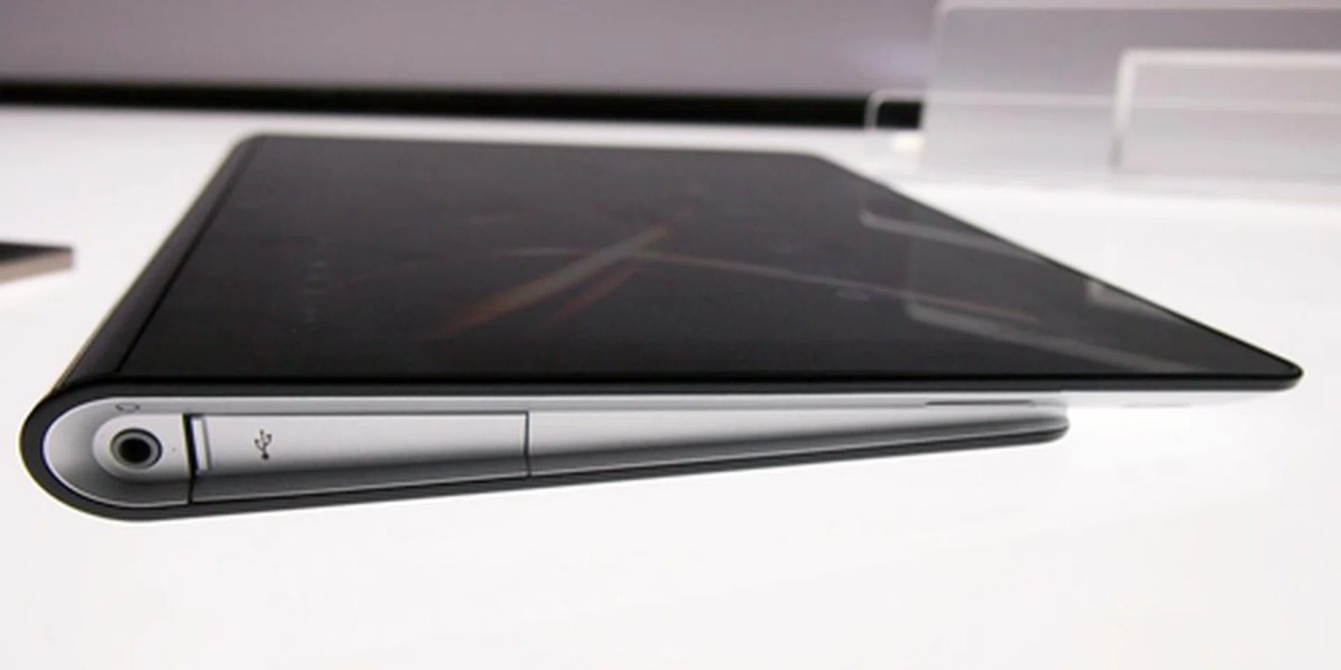 The Sony Tablet S stands out from the crowd of Honeycomb tablets with its asymmetric design. 