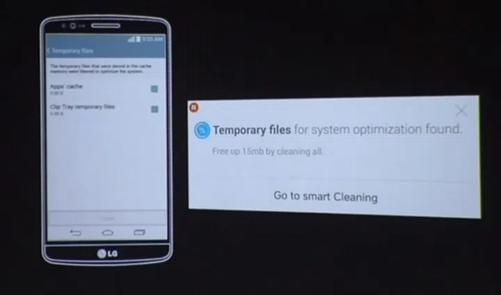 Smart Notice also helps you to optimize system resources on the LG G3 for optimal performance.