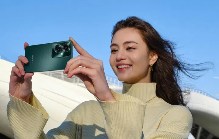 OPPO Reno11 F 5G in Palm Green. Source: OPPO.