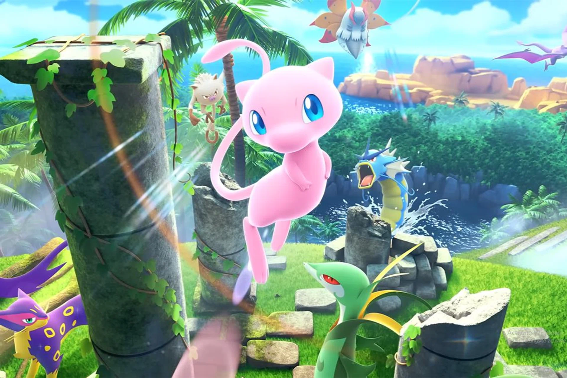 The Mythical Island pack includes Mew EX. Image: The Pokémon Company