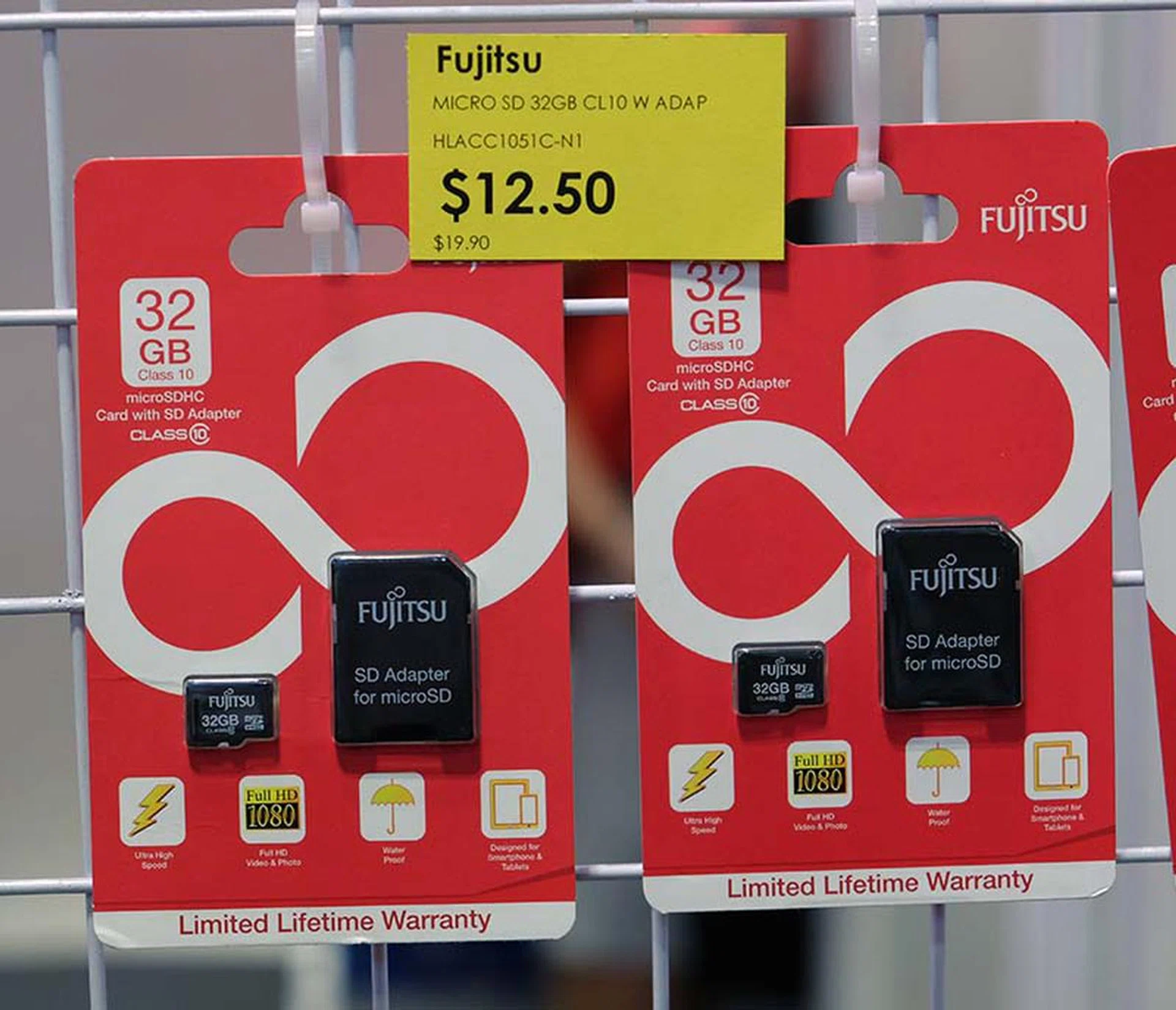If you are looking for flash memory cards, there's a wide range of Fujitsu ones to choose from. These 32GB microSD cards are just $12.50 (U.P. $19.50) and comes with a free SD card adapter.