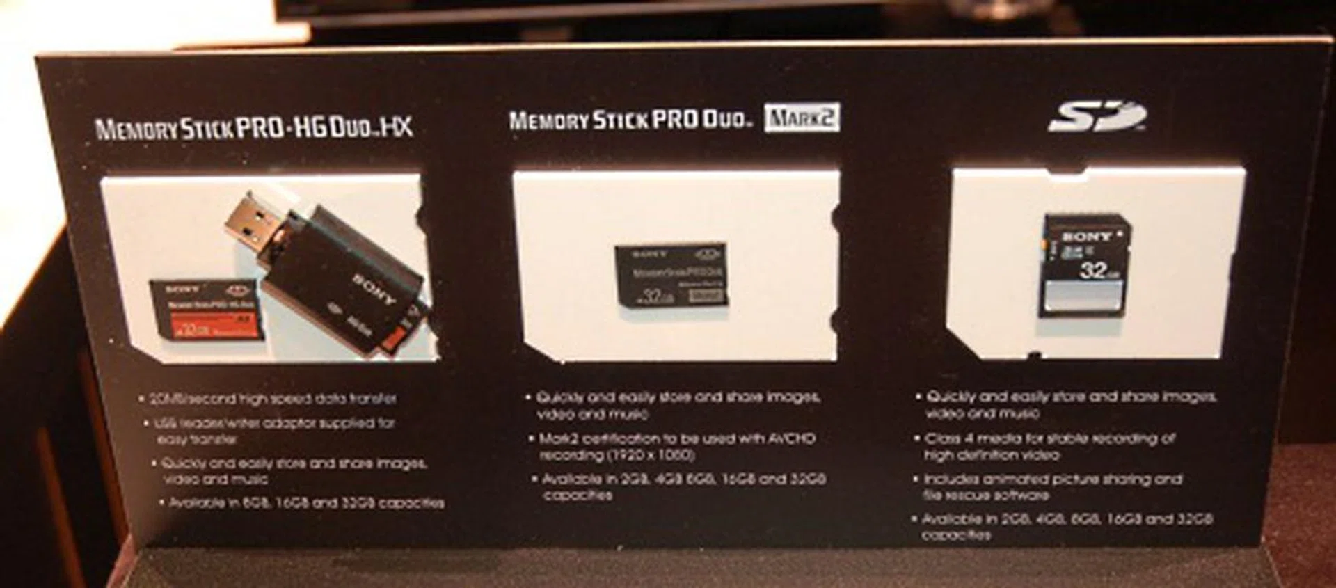 It took Sony quite a while but the company has finally added support for SD memory cards to its range of products, starting with its handycam camcorders, which all feature this new format support.