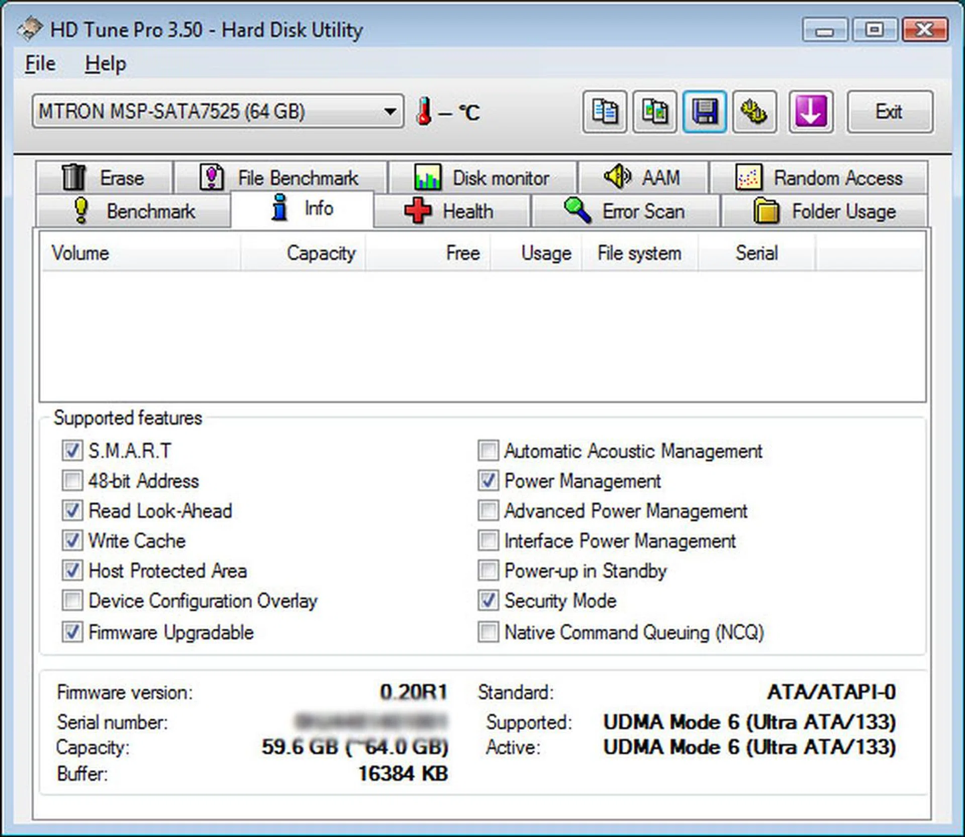 No NCQ is among one of the more significant features that is lacking on the Mtron. It is however debatable if NCQ offers any gains on a SSD device since it's designed for the HDD world.