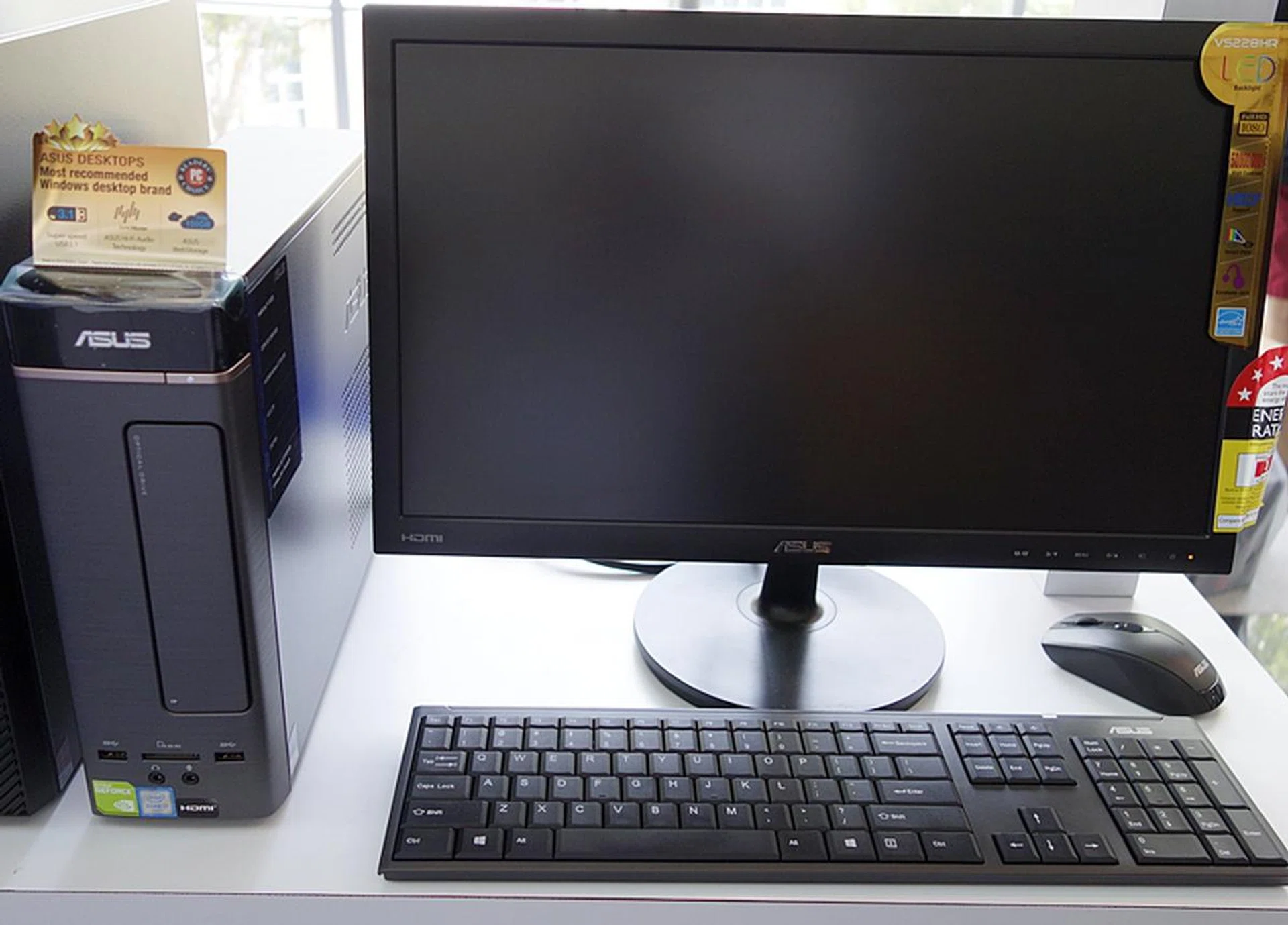 For desktop warriors who are short on space, there’s the mini desktop ASUS K20CD-SG003T, it sports the same CPU and discrete graphics card as the M32CD-SG005T. It operates on Windows 10 Home (64-bit), sports 8GB of DDR4 RAM, and its lone storage option is a 2TB HDD. It retails for $1,298, and comes with a 1-year Office 365 Personal subscription service that is worth $98.